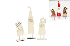 Deco Foam 742016 sagome legno renne Babbo Natale 36-24-20 cm