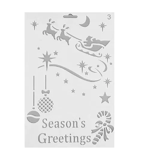 Deco Foam Season Greetings No3 stencil 25,9x17,2 cm