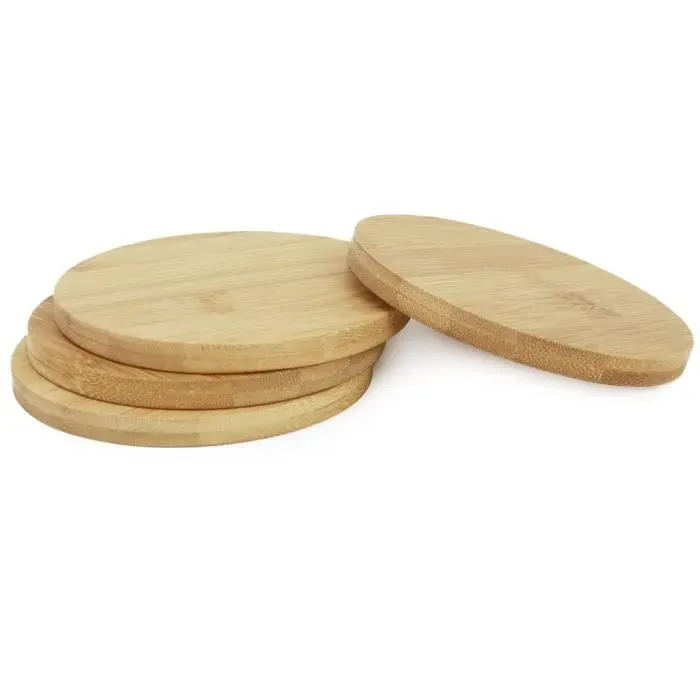 Naturesin Set 4 Sottobicchieri Legno Naturale 11 cm