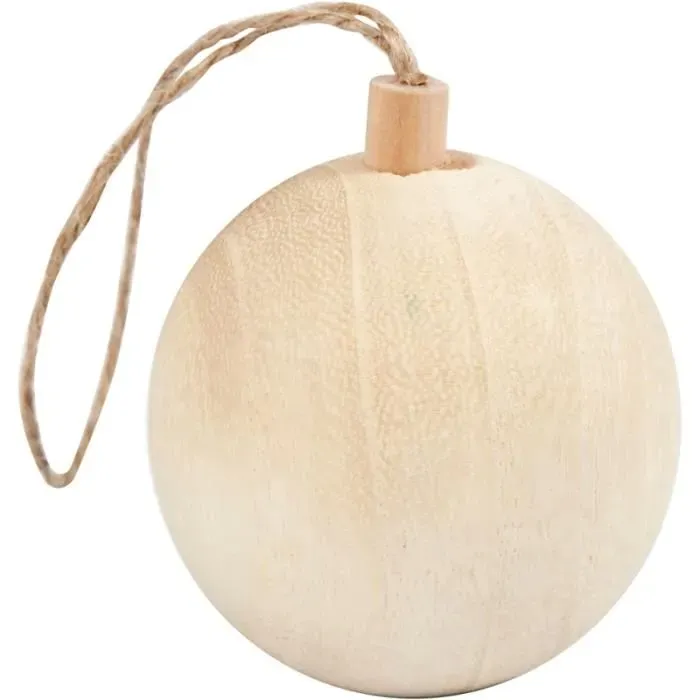 Naturesin palla Natale legno 6 cm da decorare grezza