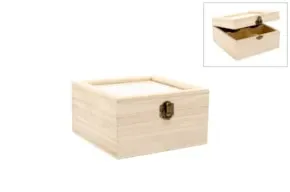 Deco Foam 87058 scatola legno con vetro 16,5 cm 4 scomparti