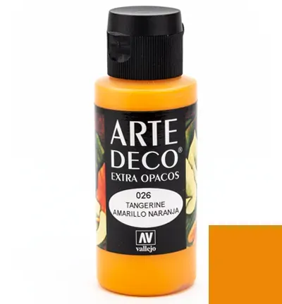 Vallejo Arte Deco 026 colore acrilico Tangerine 60ml coprente