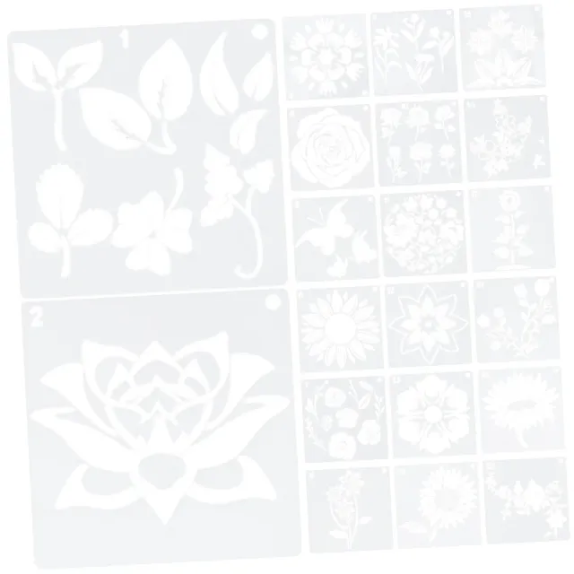 Angoily Stencil Floreali 20 Pezzi Riutilizzabili Pittura