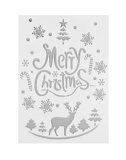 Deco Foam Merry Christmas No1 stencil 25,9x17,2 cm scritta natalizia