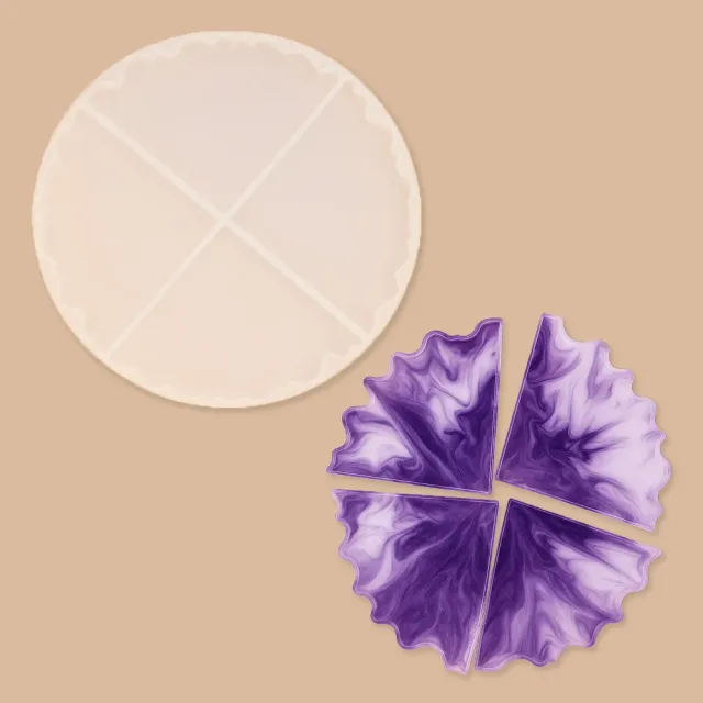 Naturesin stampo silicone 4 sottobicchieri resina 21 cm