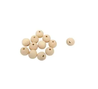 Deco Foam 90632A Perline Legno Forate 12 Pezzi Naturali