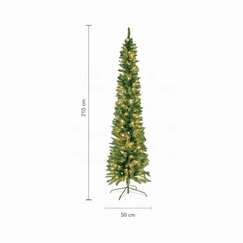 GIODICART Peak Tree Slim albero Natale 210 cm 190 LED calda
