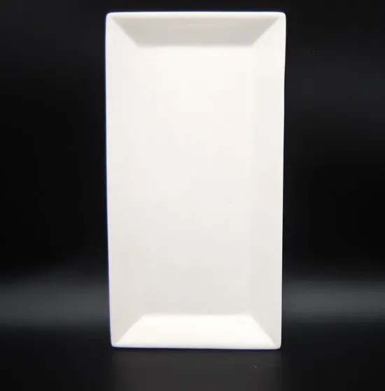 Deco Foam piatto vassoio ceramica bianco 15x29 cm