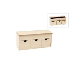 Deco Foam 87944 Scatola Legno 3 Cassetti 28,5cm