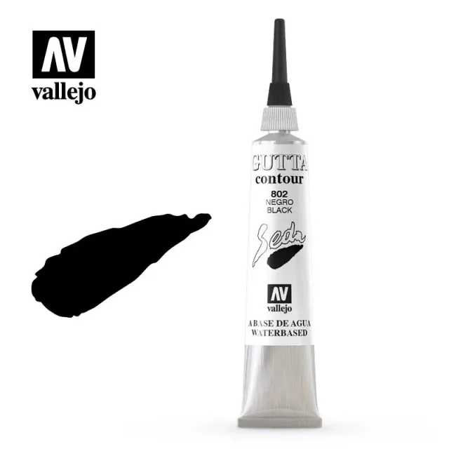 Vallejo Gutta 802 gutta nera contorno seta