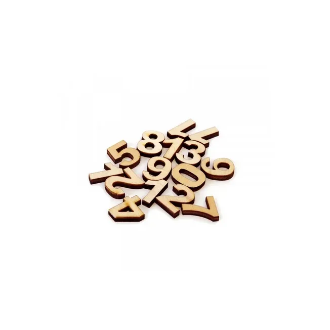 Deco Foam 4103 numeri in legno 1,5 cm set 15 pezzi decorativi