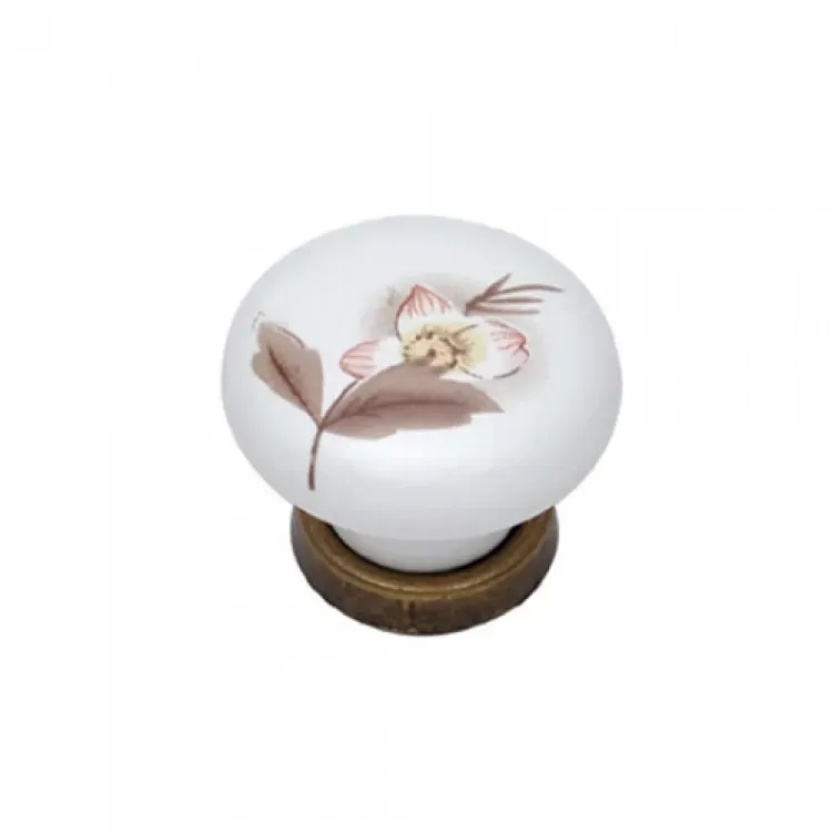 Deco Foam 003 Pomello per Mobili Porcellana Fiore Marrone