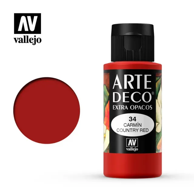 Vallejo Arte Deco 034 colore acrilico Country Red 60 ml coprente