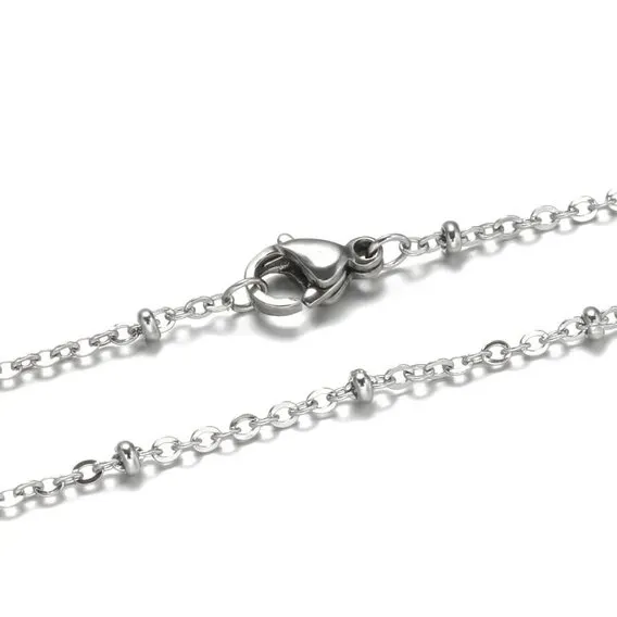 Catena collana 45 cm acciaio inox 304 con moschettone