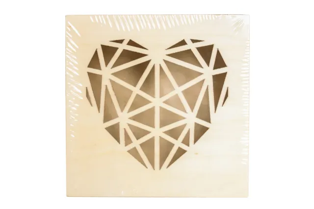 Naturesin scatola legno cuore origami laser 11,3 cm