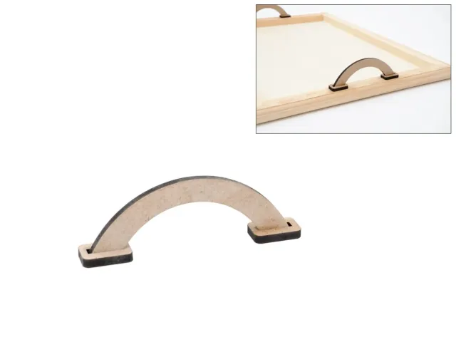 Deco Foam 741302 maniglie legno vassoio 12x4 cm 2 pezzi