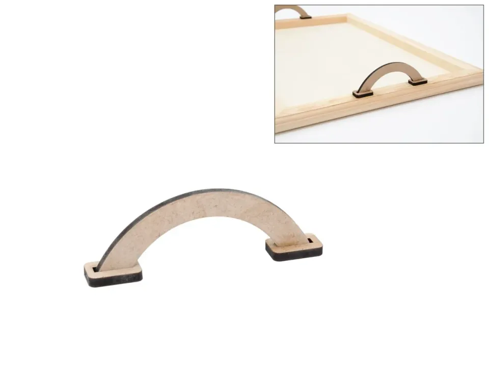 Deco Foam 741302 maniglie legno vassoio 12x4 cm 2 pezzi