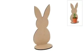 Deco Foam 741564 coniglietto legno MDF 11x25 cm con base