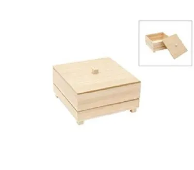 Deco Foam 871017 scatola legno con coperchio 20x20x9 cm