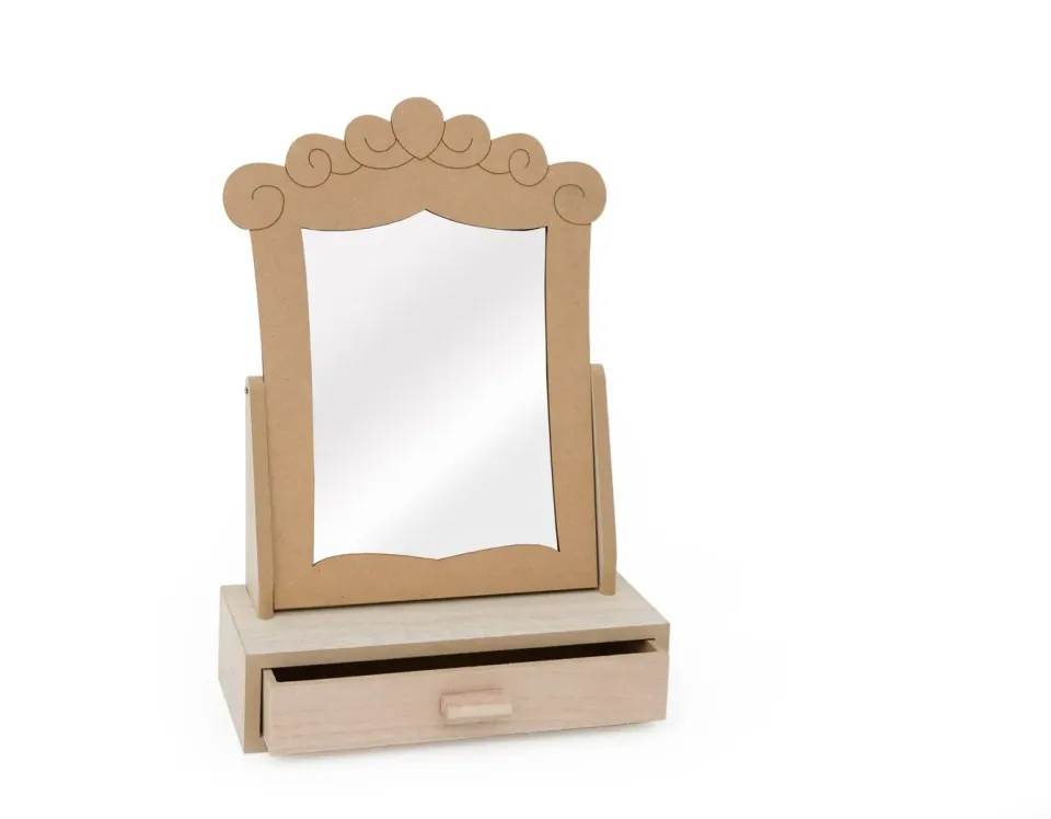 Deco Foam 741875 specchio legno con cassetto 27,5x38,5 cm