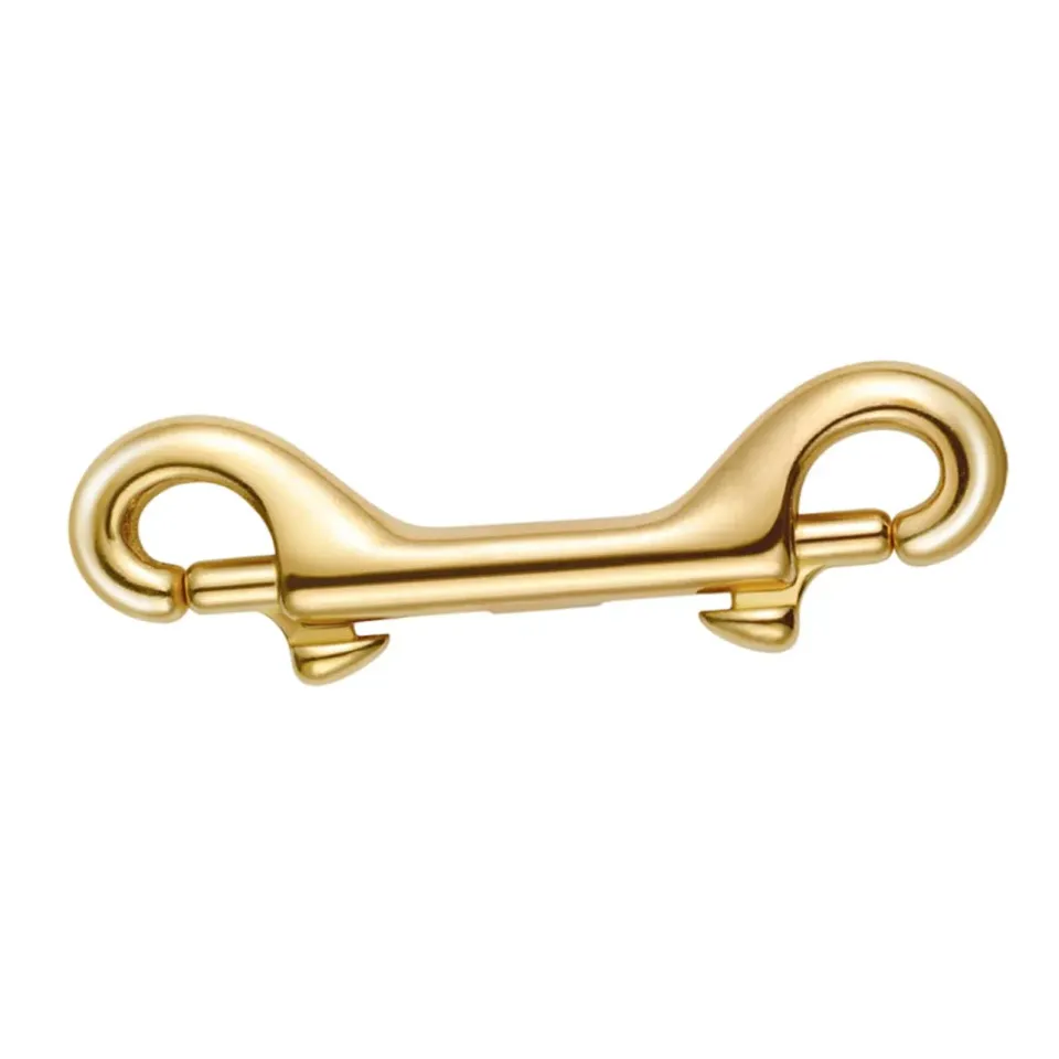 Angoily Gancio Doppio Ottone Oro Moschettone Due Teste Chiavi
