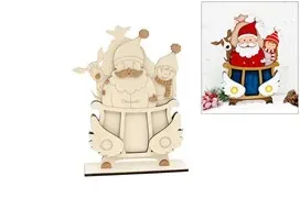 Deco Foam slitta Babbo Natale legno 22x30 cm