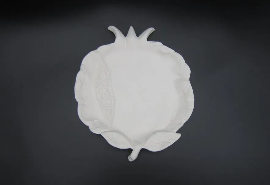 Deco Foam Melograno vassoio ceramica bianco 20x25cm