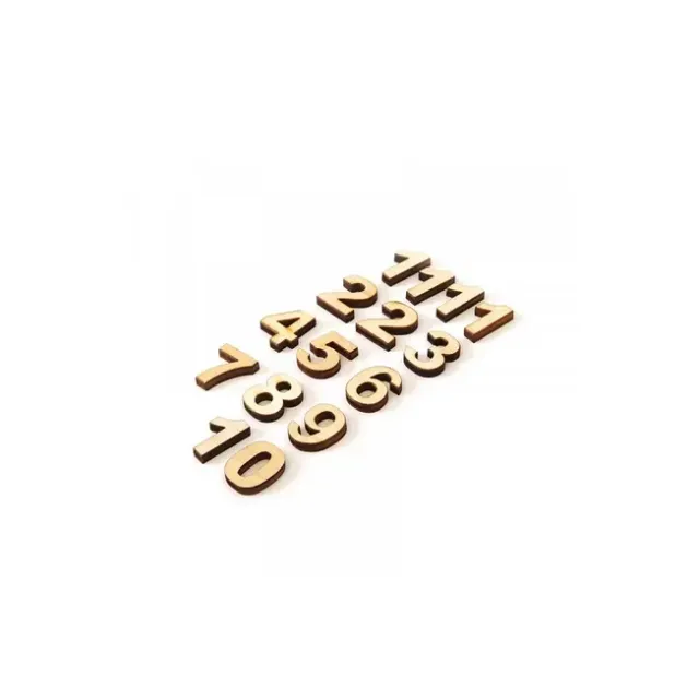 Deco Foam 4103 numeri in legno 1,5 cm set 15 pezzi decorativi