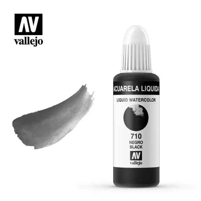 Vallejo Liquid Watercolor 710 acquerello nero 32 ml