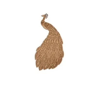 Decofoam 742282 sagoma pavone legno MDF 23,8x50 cm