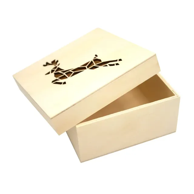 Naturesin Scatola Legno Renna Origami 11,3x11,3x5 cm