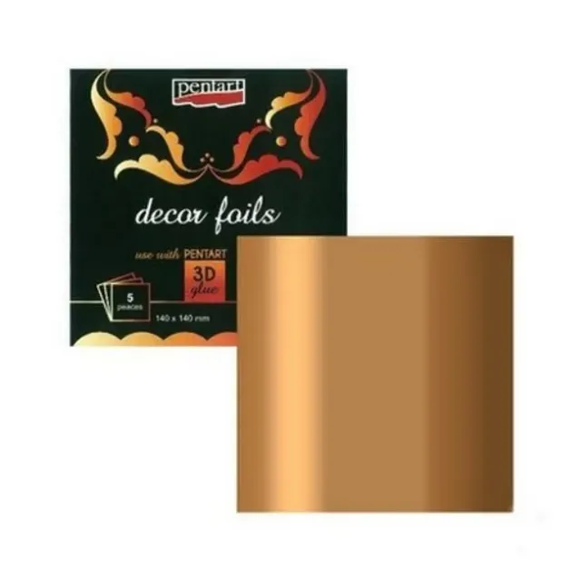 Deco Foam 20738 foglia metallizzata bronzo 14x14 cm 5 pezzi