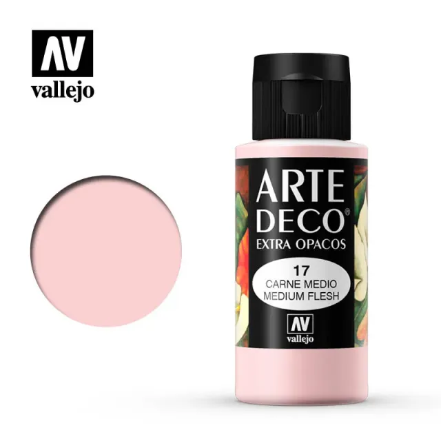 Vallejo Arte Deco 017 Light Pink colore acrilico 60ml coprente