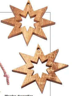 Deco Foam 70188 stelle in legno 4 pezzi 4 cm naturali