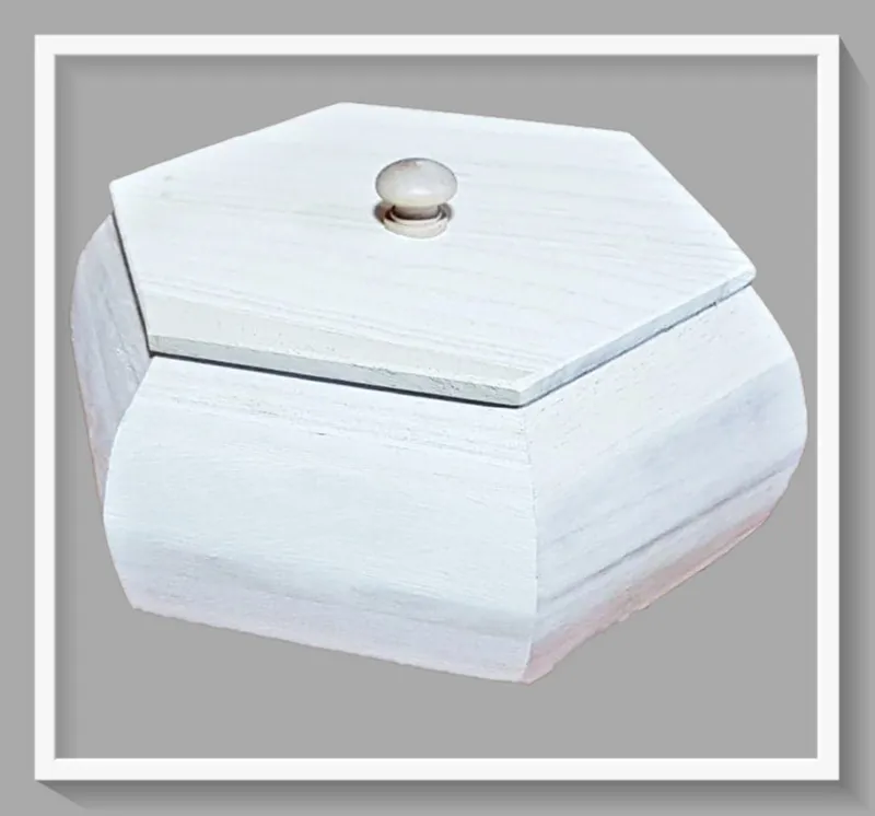 Deco Foam LG87858 scatola esagonale legno 25,5x21x18cm