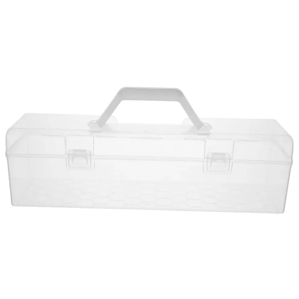 Angoily scatola trasparente con coperchio portatile ampia