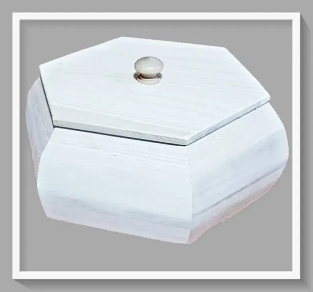 Deco Foam LG87858 scatola esagonale legno 25,5x21x18cm
