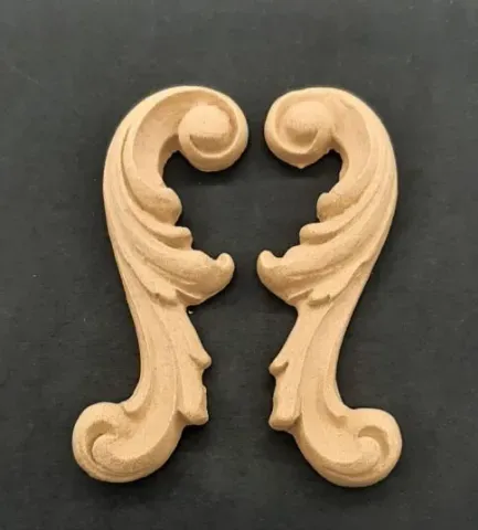 Deco Foam Vintage 1650 fregi in pasta legno 8 cm 2 pz