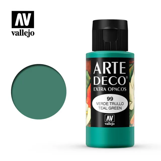 Vallejo Arte Deco 099 colore acrilico verde teal 60ml coprente