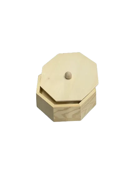 Deco Foam LG87875 scatola legno 16x16x6 cm poligonale