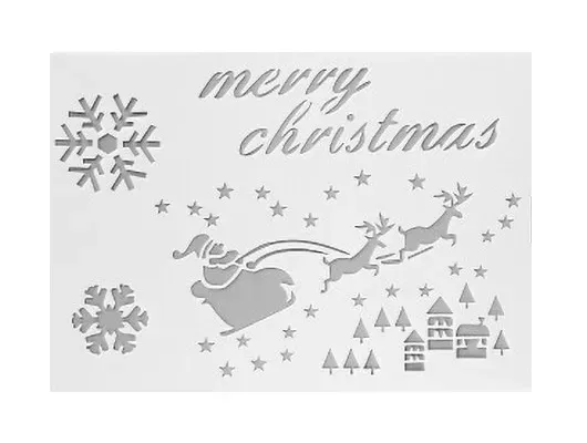 Deco Foam Merry Christmas No4 stencil 25,9x17,2cm natalizio