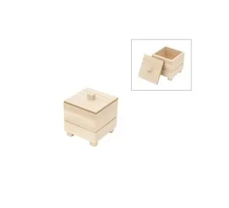 Deco Foam 871015 Scatola Legno 10x10,5x9 cm Grezza