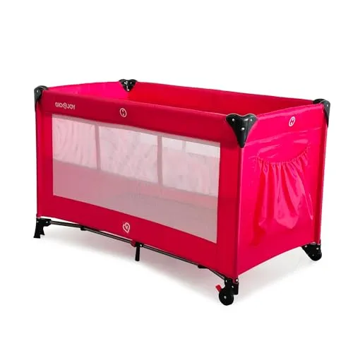 Giodicart GioJoy Comfort lettino viaggio rosso pieghevole 2 livelli