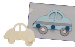 Deco Foam 87252 appendiabiti legno auto bambino