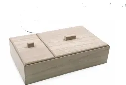 Deco Foam 87909 scatola legno 2 scomparti 30x18x7 cm