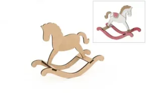 Deco Foam 741898 cavallo legno mobile 20 cm
